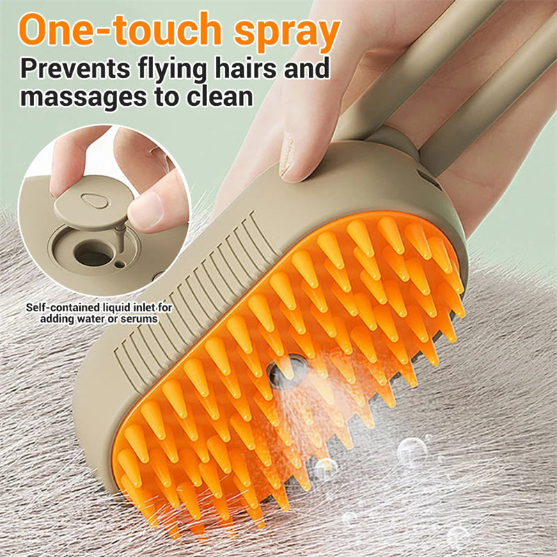 Steam Brush for Dog/Cat 3 In 1
