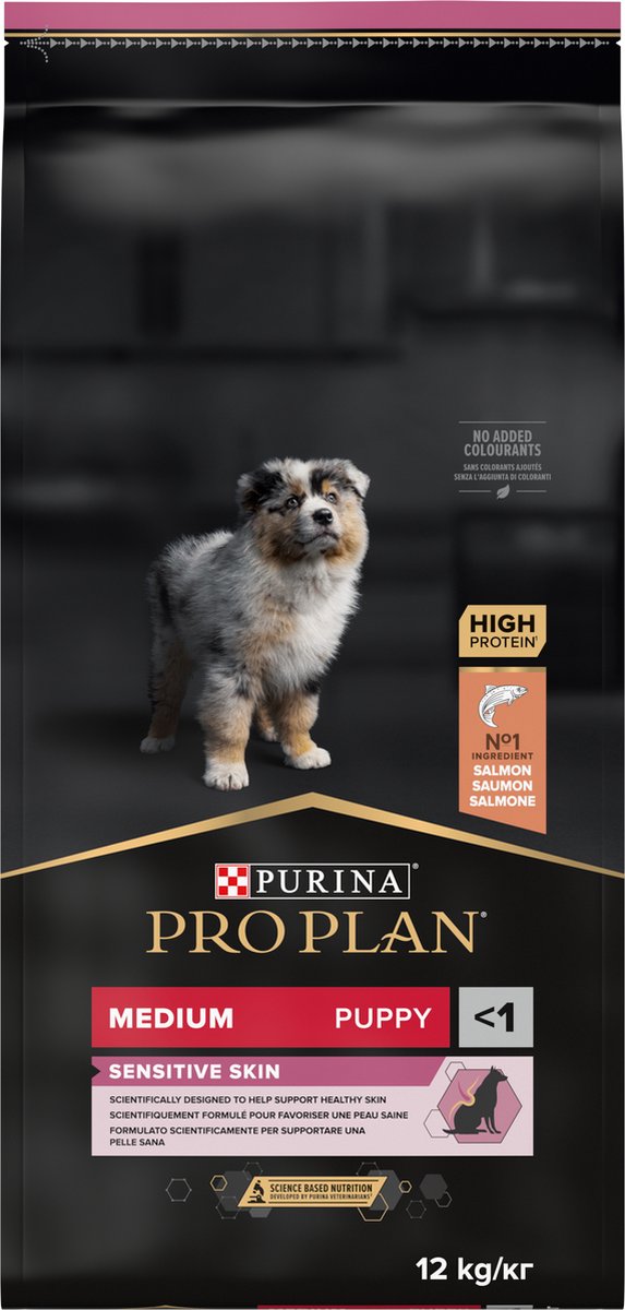 PURINA PRO PLAN Sensitive Skin Medium Puppy - Zalm - 12 kg