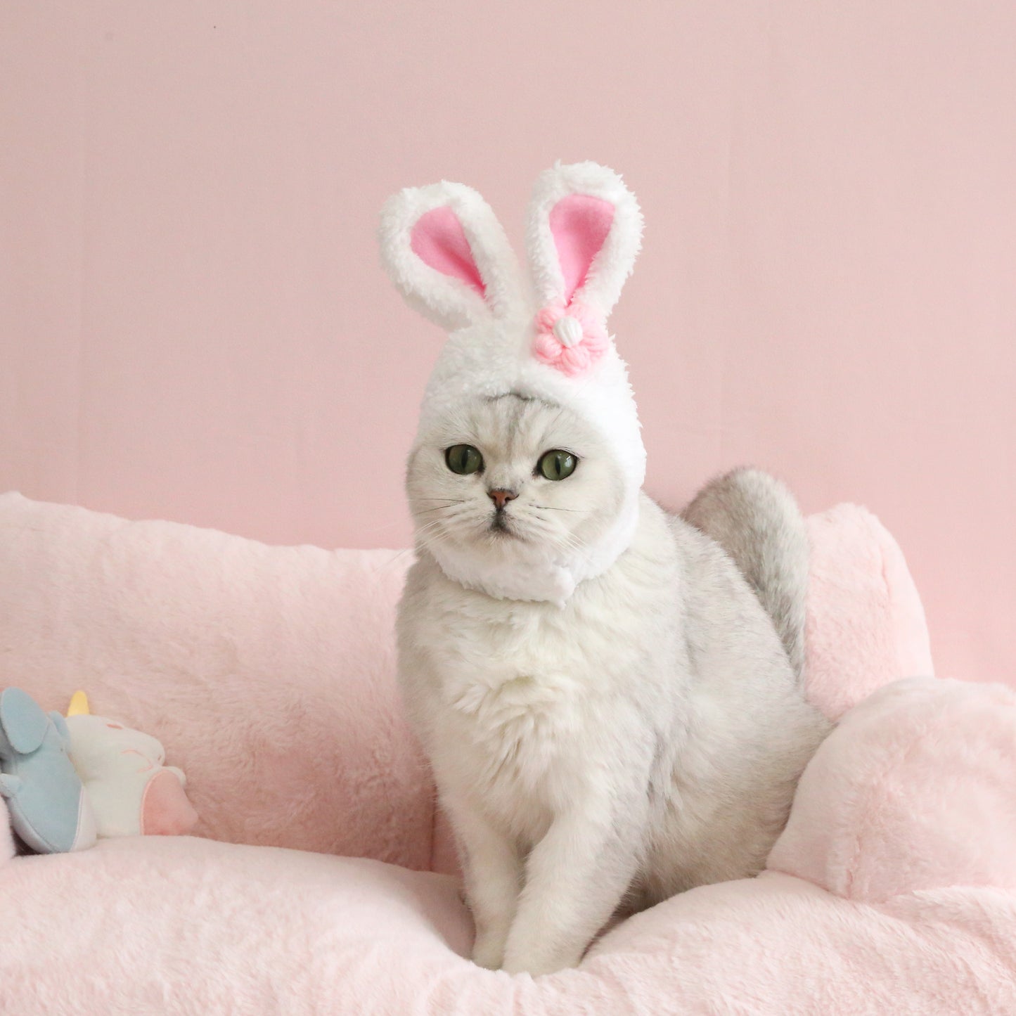 Plush Cartoon Cat Dog Rabbit Ears Cute Easter Decoration Hat Head Cover