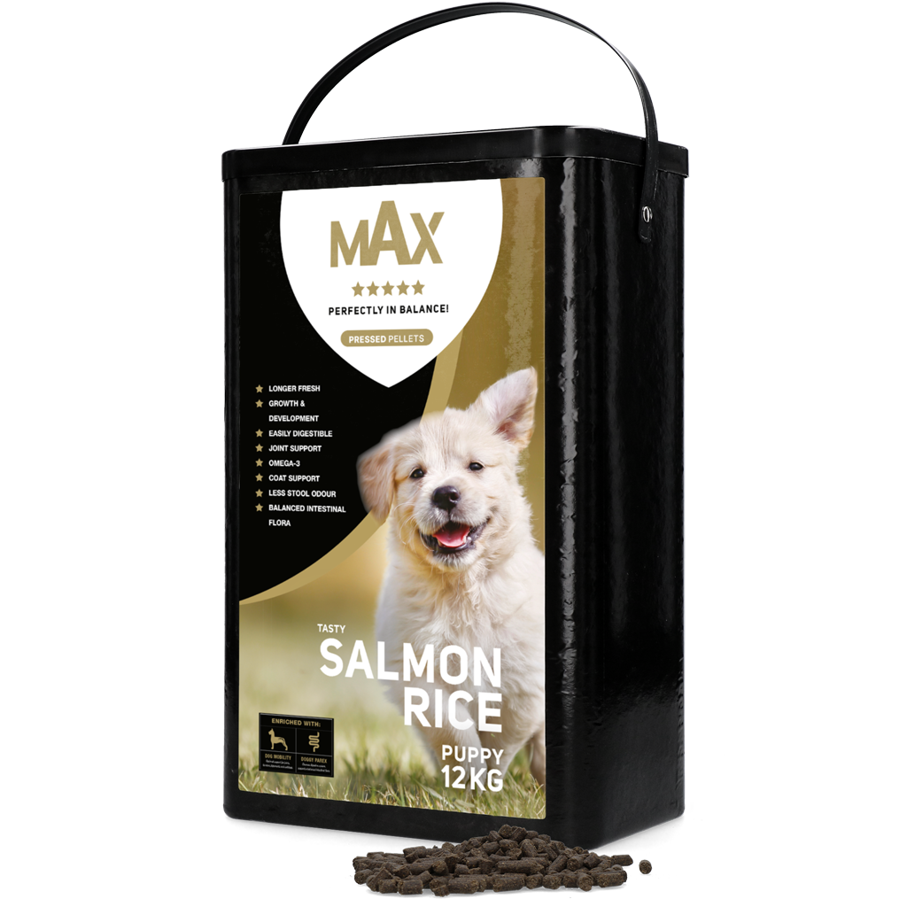 Max Puppy Geperste Brokken Zalm & Rijst 12 kg