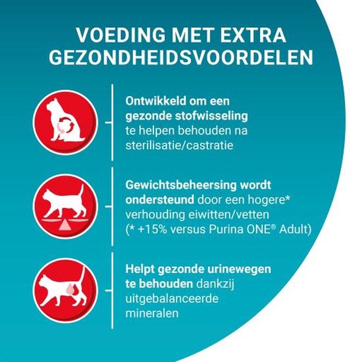 Voeding met extra gezondheidsvoordelen voor gesteriliseerde katten - Purina ONE Sterilcat