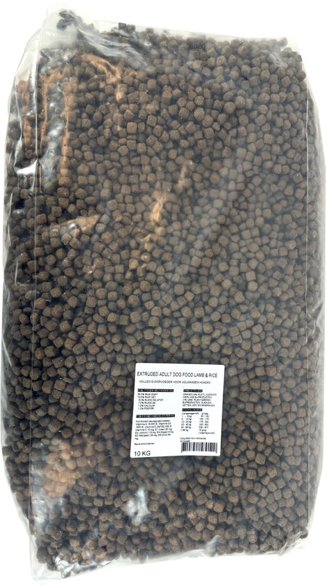 Excellent Budget Extruded Adult Lamb en Rice 10 kg hondenvoer in een zak.