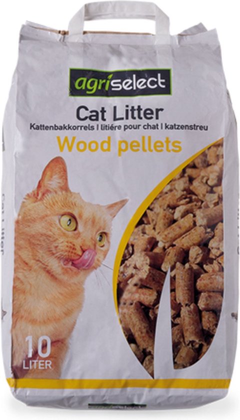 Agriselect Houtkorrels Kattenbakvulling 20 ltr - natuurlijke kattenbakvulling met houtkorrels