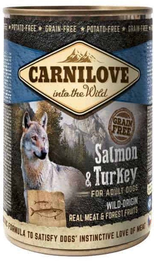 Carnilove Hondenvoer nat in Blik Zalm en Kalkoen 6X400 gr