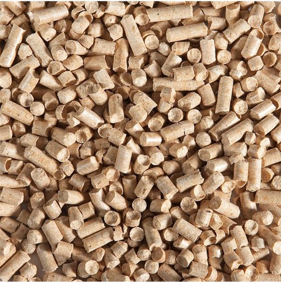 Agriselect Houtkorrels Kattenbakvulling 20 ltr op natuurlijke basis, absorbeert geuren en makkelijk schoon te maken.