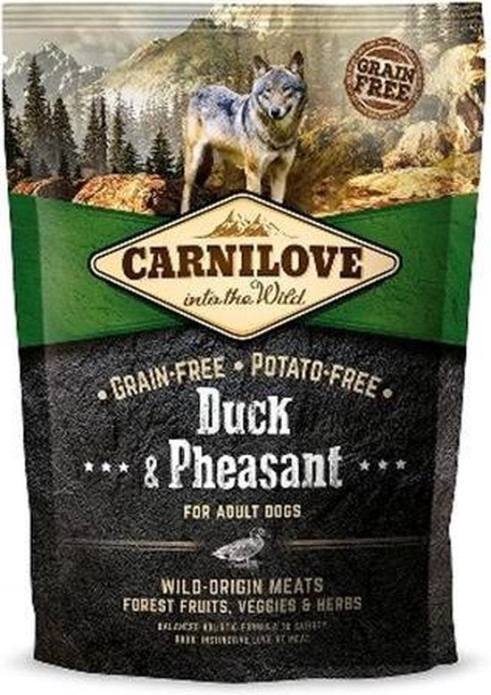 Carnilove Hondenvoer graanvrij Duck en Pheasant Adult 12 kg verpakking voor honden met graanvrije formule