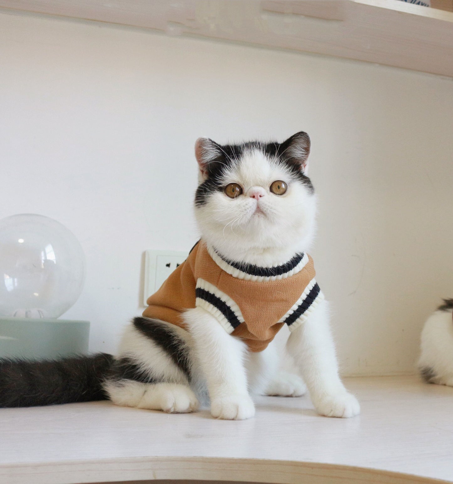 Amerykański sweter w stylu college'u z polaru z dzianiny typu cat bez rękawów