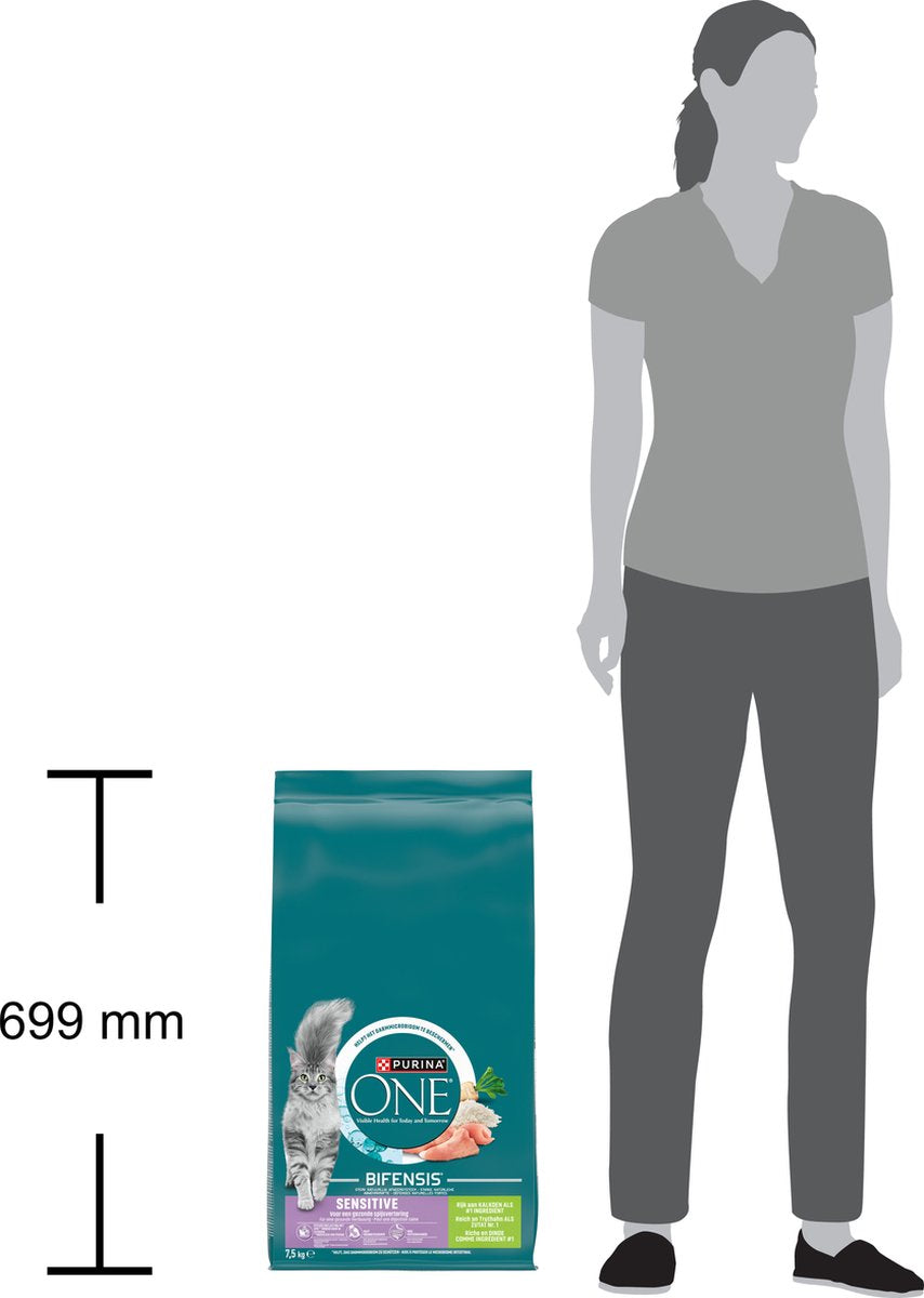 PURINA ONE Adult Sensitive - Kattenbrokjes - Kalkoen - 7.5 kg