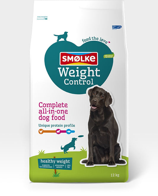 Smølke Weight control hondenvoeding, complete all-in-one voeding voor honden met gezond gewicht.